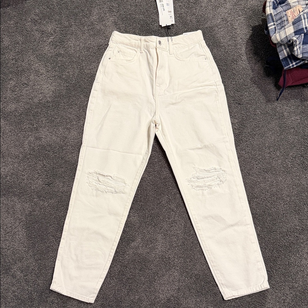 Zara Mom Fit Cream Women's Jeans